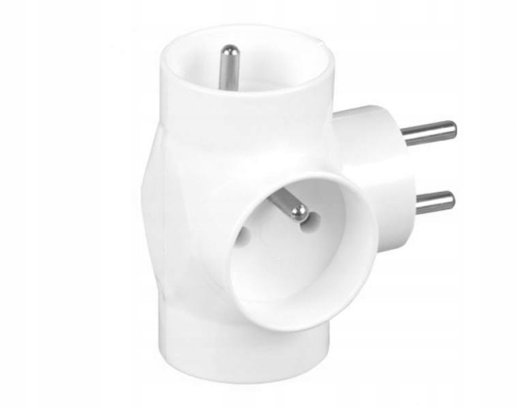 Rozgałęźnik ELGOTECH 3x2P R-30 – praktyczny adapter z 3 gniazdami