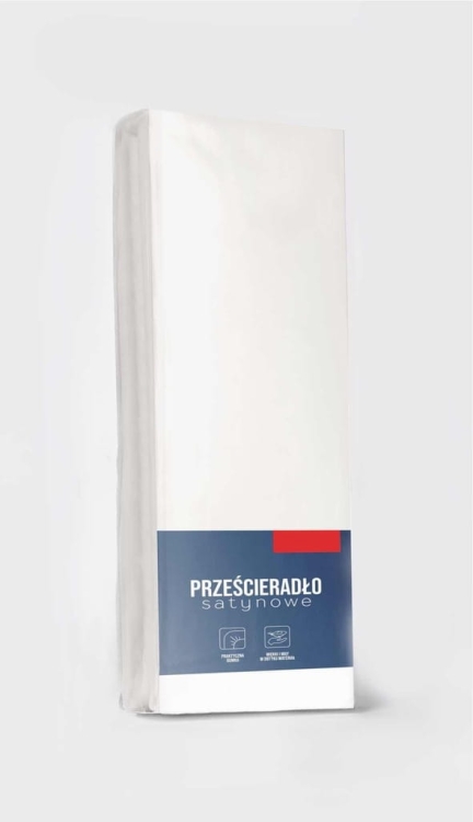Prześcieradło satynowe białe 220x200 cm z gumką mikrowłókno