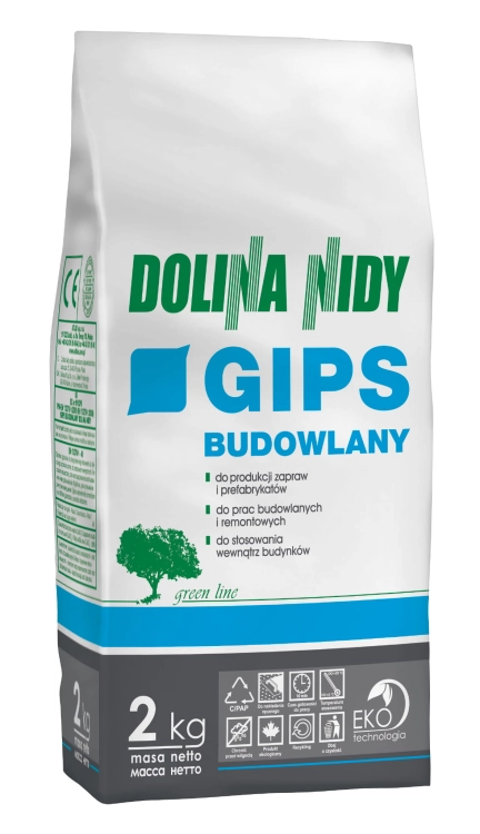Gips Budowlany Dolina Nidy 2 kg szybkie trwałe i gładkie powierzchnie ścian