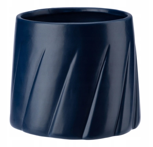 Osłonka ceramiczna granatowa 14,5cm – stylowa donica na kwiaty