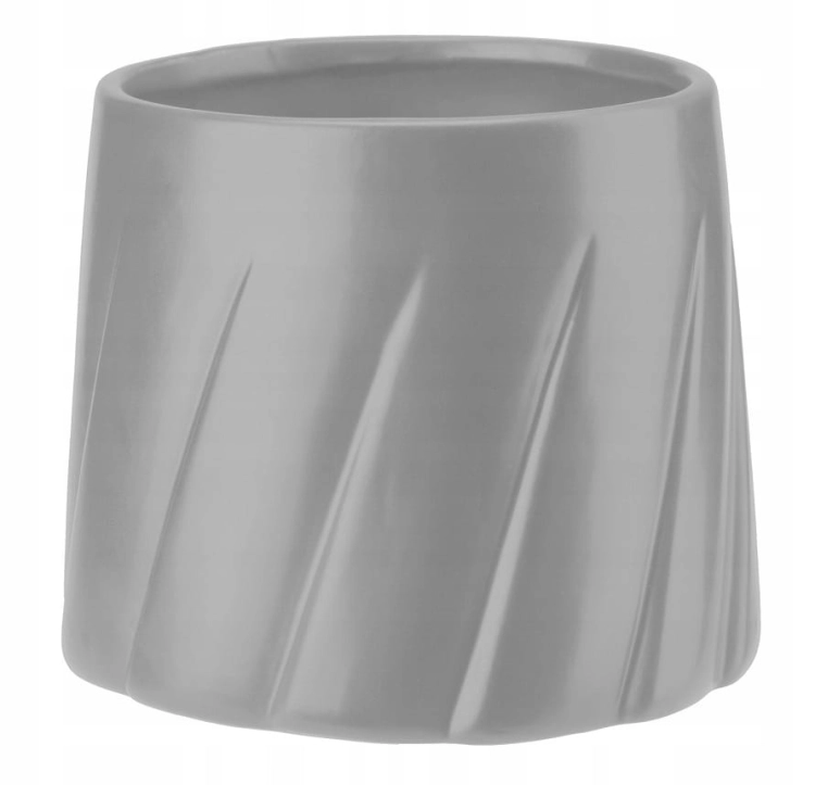 Osłonka ceramiczna szara 14,5cm – elegancka donica na kwiaty