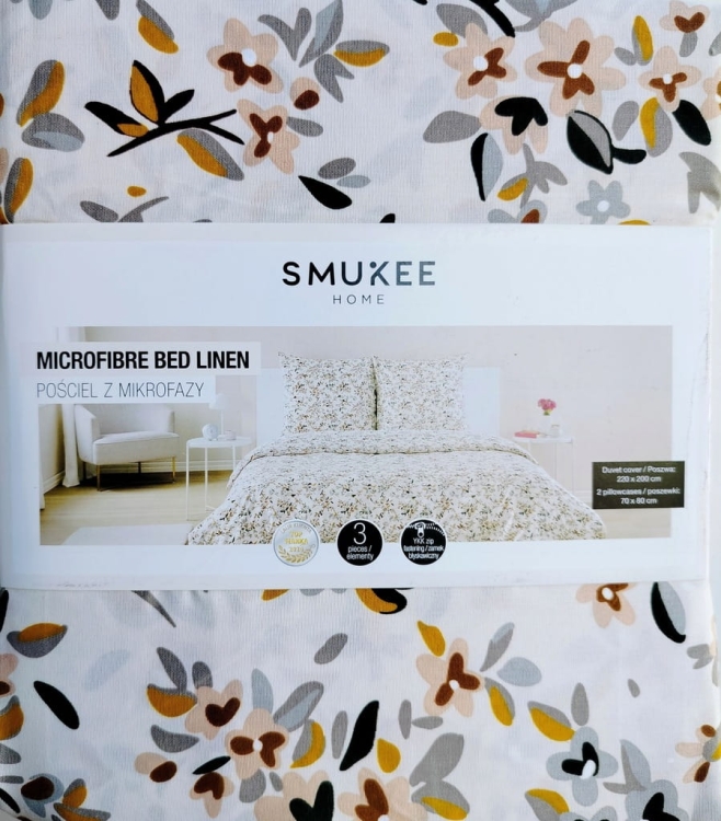 Pościel dwustronna z mikrofazy SMUKEE 220x200cm 2 poszewki