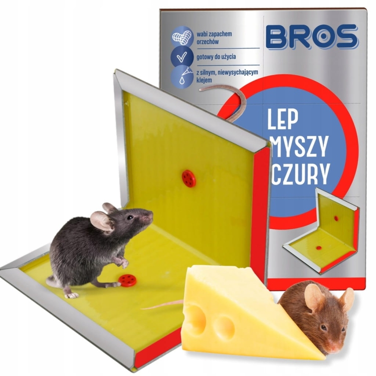 BROS Pułapka lepowa na myszy i szczury zapach orzechów 1szt