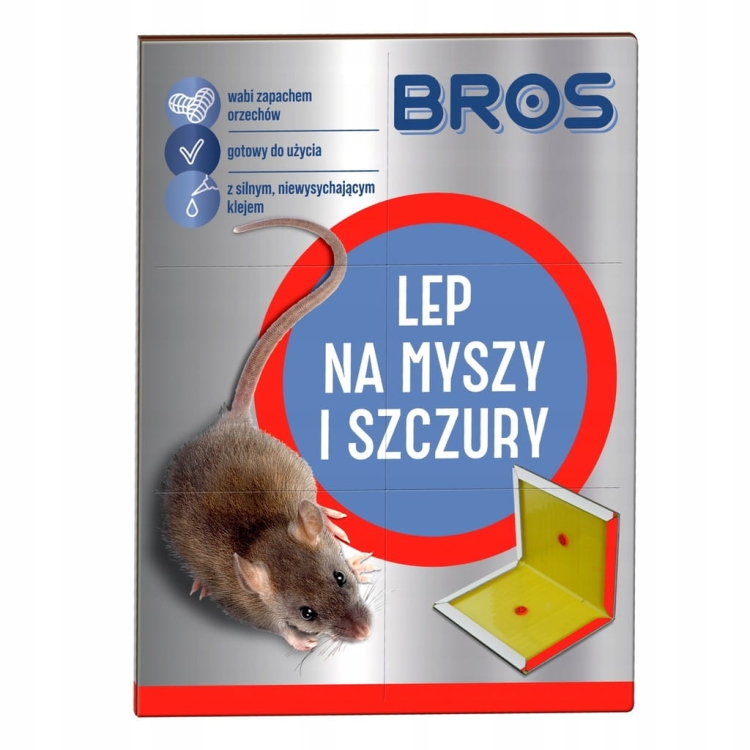 BROS Pułapka lepowa na myszy i szczury zapach orzechów 1szt