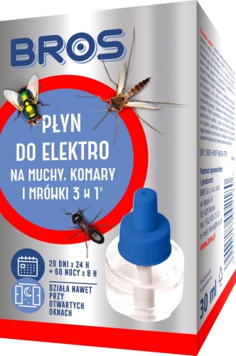 BROS Uzupełniacz Płyn do elektrofumigatora na muchy komary mrówki 30ml