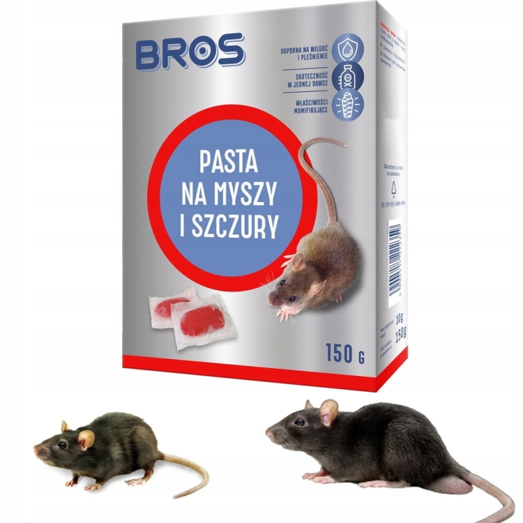 Trucizna, trutka przeciwko myszom, szczurom Bros 0,15 kg