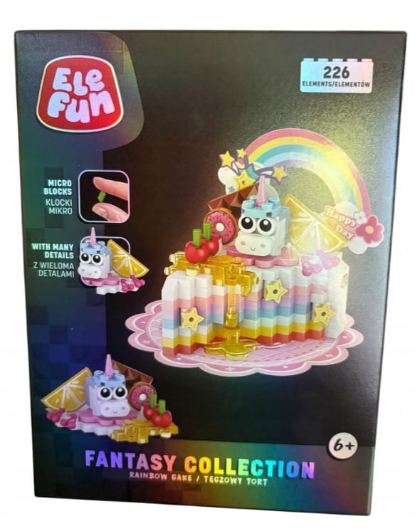 Elefun Fantasy Collection Tęczowy tort – klocki 3D kreatywne 226 el.