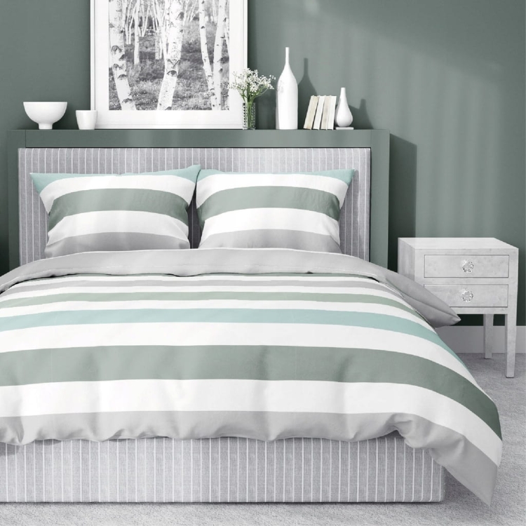 Pościel satynowa bawełniana Home Satin 160x200 w pasy