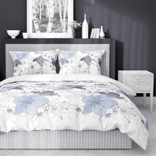 Pościel satynowa bawełniana Home Satin 220x200 w kwiaty