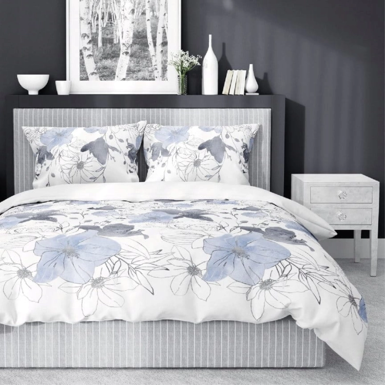 Pościel satynowa bawełniana Home Satin 220x200 w kwiaty