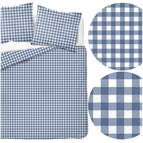 Pościel bawełniana ASTI 220x200 + 2x70x80 krata zamek Oeko-Tex