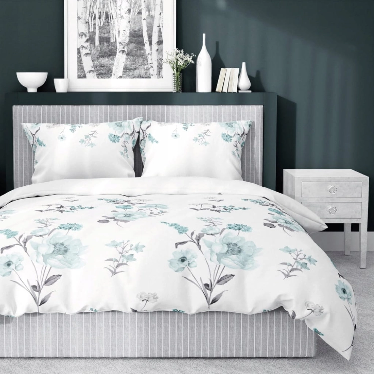 Pościel satynowa bawełniana 220x200 Home Satin Detexpol kwiaty