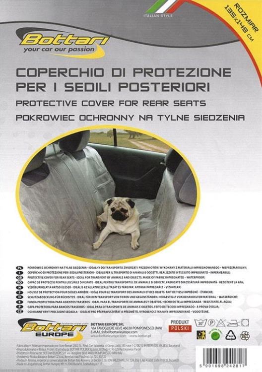 Mata samochodowa Bottari 135x148 cm czarna – ochrona tapicerki