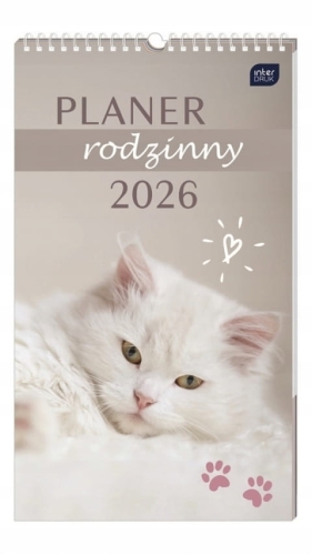 Planer rodzinny 2026 dla 4 osób – z grafikami psów i kotów