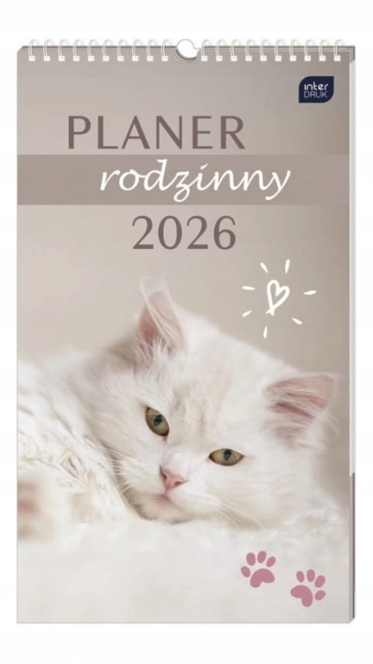 Planer rodzinny 2026 dla 4 osób – z grafikami psów i kotów