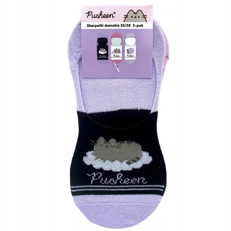 Zestaw damskich skarpetek Pusheen 3-pak pastelowy rozmiar 35–38