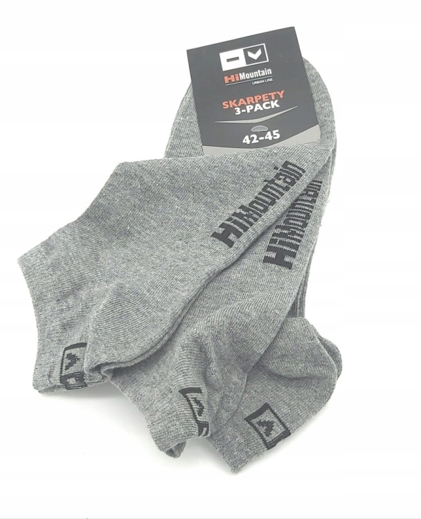 Stopki HI MOUNTAIN URBAN LINE 3-pak szare rozmiar 42–45
