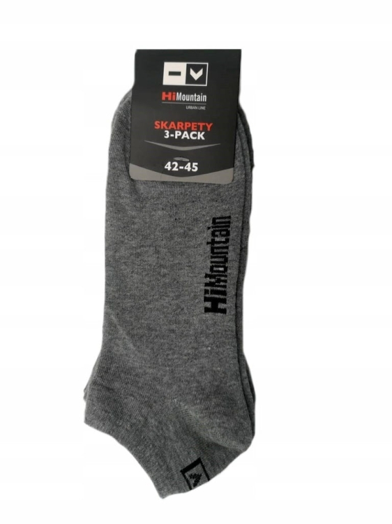 Stopki HI MOUNTAIN URBAN LINE 3-pak szare rozmiar 42–45