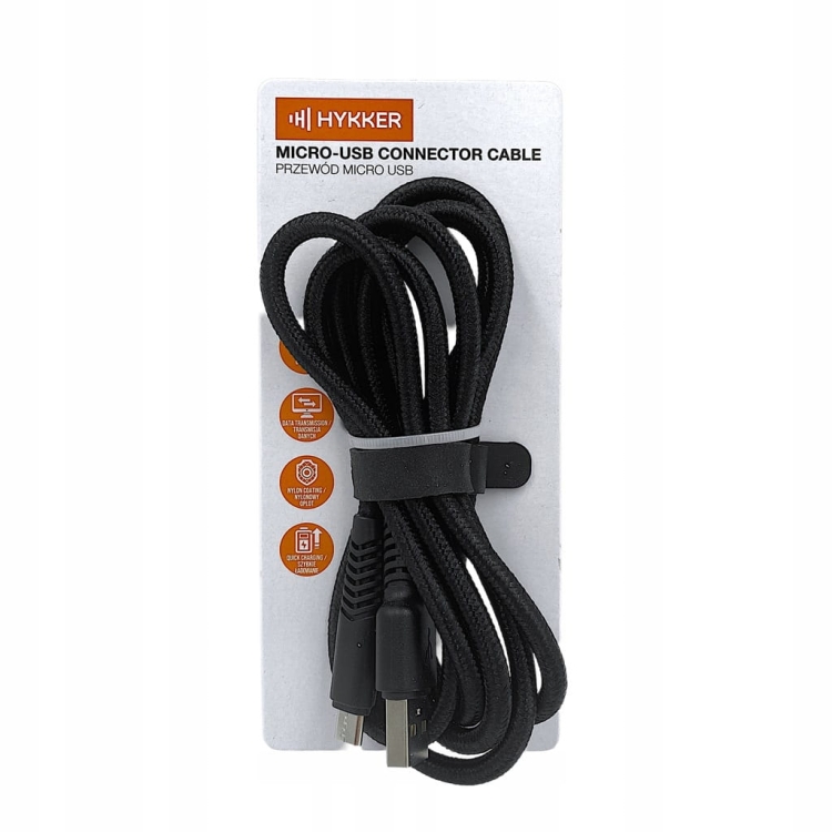 Hykker Kabel USB-A – Micro USB 1,5 m 2,4A czarny