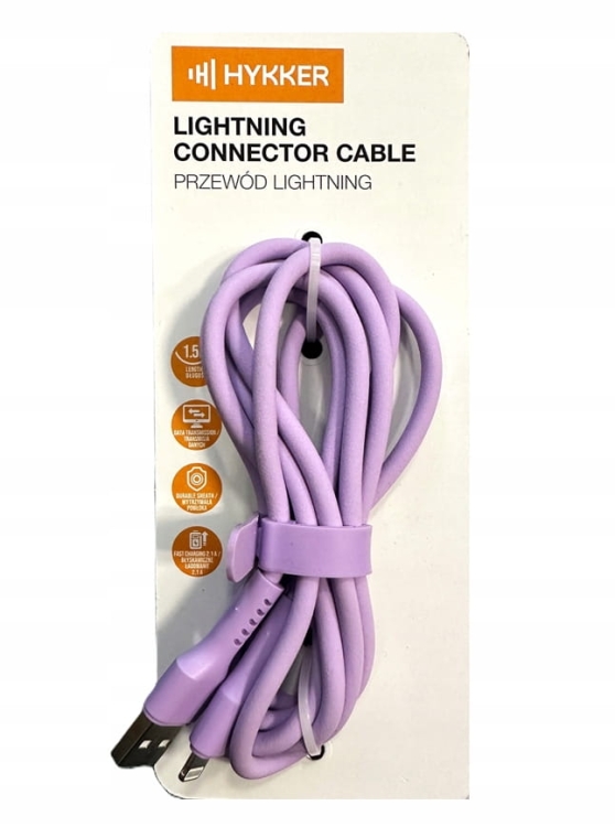 HYKKER Kabel USB-A do Lightning 1,5 m – szybkie i trwałe ładowanie
