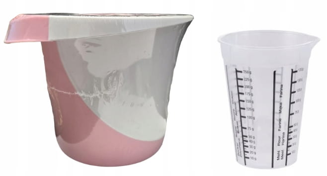 Zestaw KEEEPER – miska 1,5 l + kubek z miarką 250 ml różowy