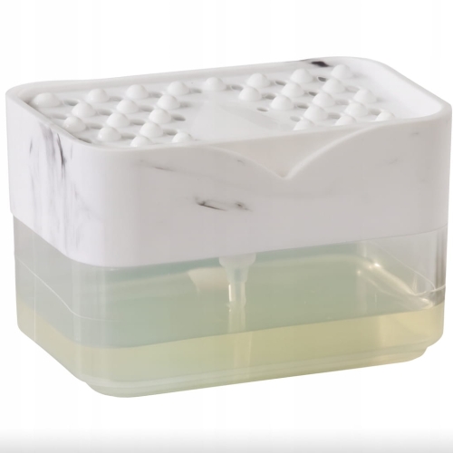 Dozownik do płynu do naczyń Smukee 14×9,5×9 cm z miejscem na gąbkę
