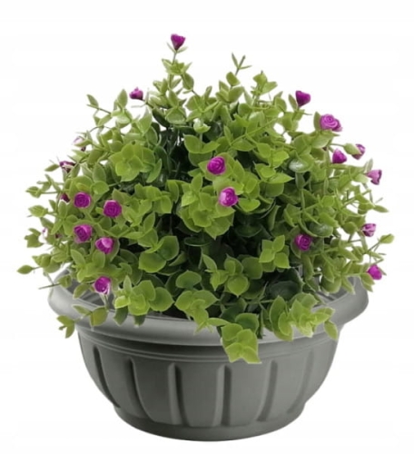 Doniczka misa Verona Verdenia 26 cm grafitowa – okrągła, 3,5 L