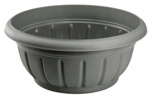 Doniczka misa Verona Verdenia 34 cm grafitowa – okrągła, 8 L