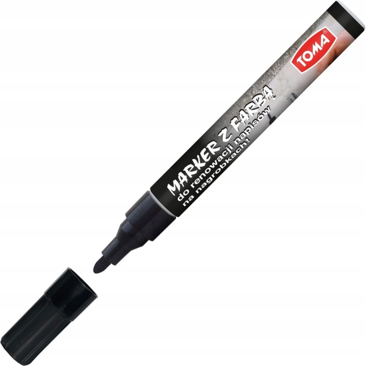 Marker do renowacji napisów na nagrobkach Toma – czarny, wodoodporny