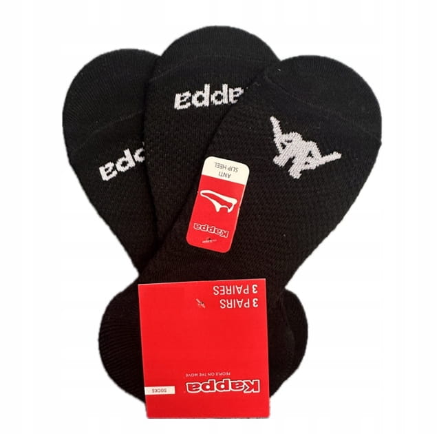 Kappa Skarpetki Stopki 3 pary czarne r. 42–44 – wygodne i przewiewne