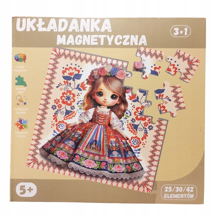 Układanka magnetyczna 3w1 dla dzieci 3+ – kreatywna zabawa i nauka