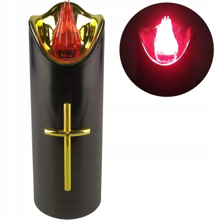 Świeca LED Rico 15 cm – czerwona, na baterie, ekologiczny wkład do zniczy