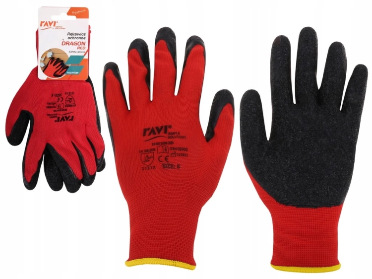 Rękawice ochronne Dragon Red rozmiar 8/M – do prac ogrodowych i domowych