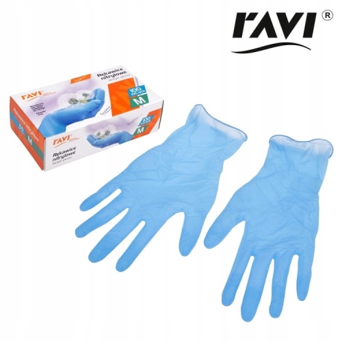 Rękawice nitrylowe bezpudrowe wytrzymałe hipoalergiczne i wygodne 100szt M