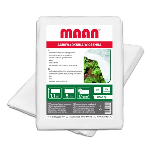 Agrowłóknina okryciowa (zimowa-wiosenna) Maan biały 110 x 500 cm 17 g/m²