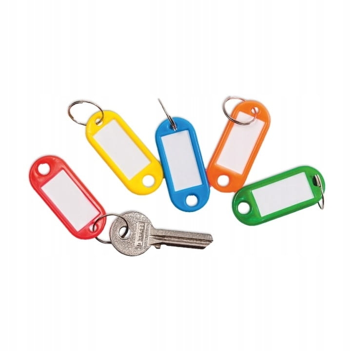 Zawieszka do kluczy jednostronna 53x22 mm z kółkiem metalowym