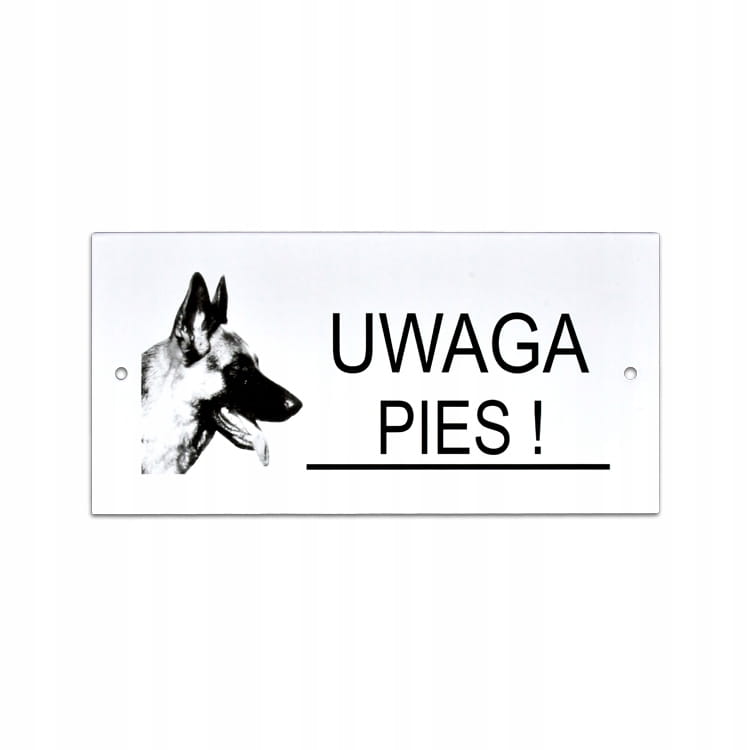 Tabliczka ostrzegawcza UWAGA PIES 210x100 mm – trwała i odporna na warunki