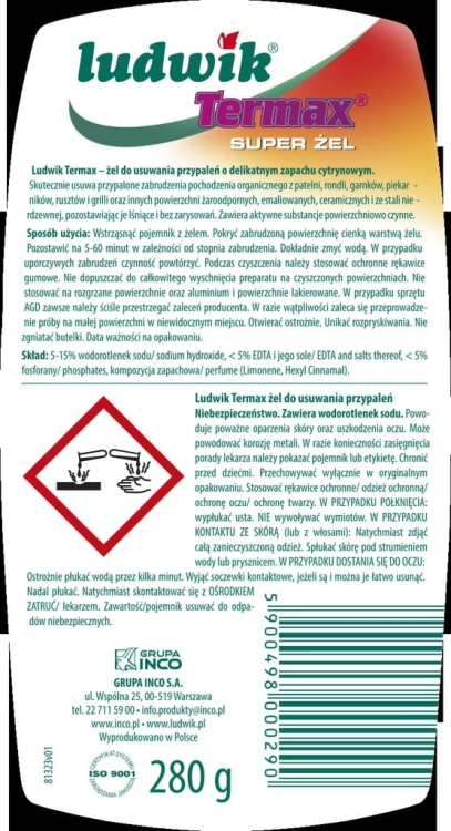 Ludwik Termax żel do usuwania przypaleń 280g – skuteczny i delikatny