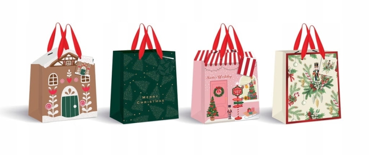 Torba prezentowa Interdruk TOY SHOP 26,5×33×13 cm – świąteczny mix wzorów