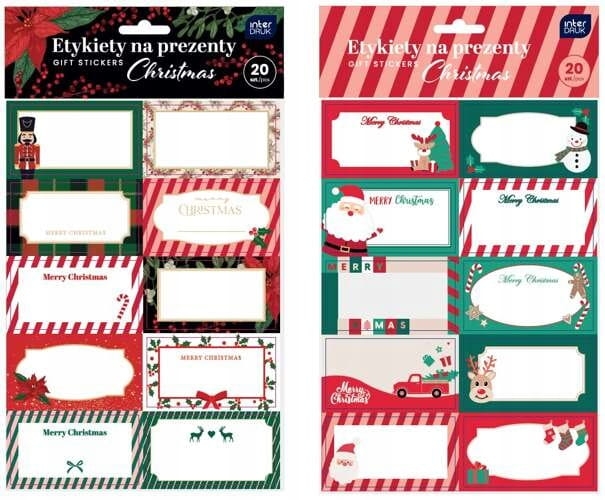 Etykiety świąteczne Interdruk 20 szt. – naklejki na prezenty