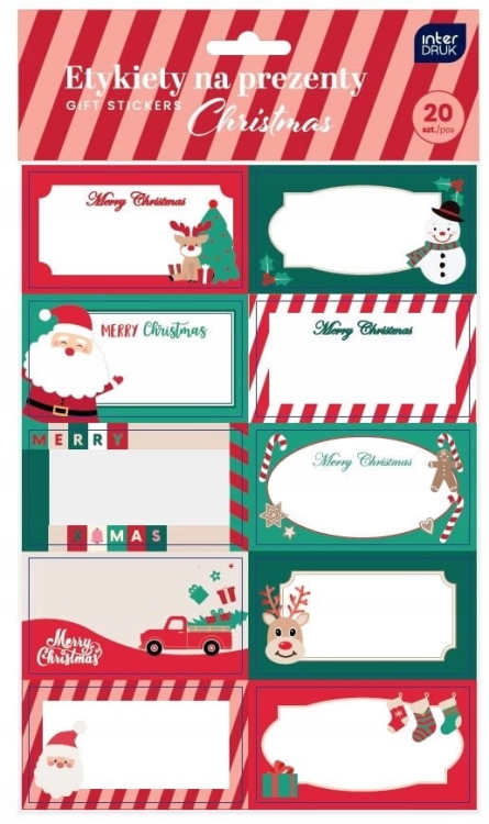 Etykiety świąteczne Interdruk 20 szt. – naklejki na prezenty