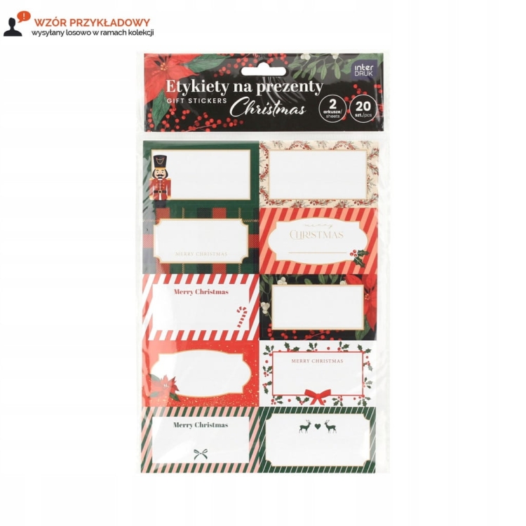 Etykiety świąteczne Interdruk 20 szt. – naklejki na prezenty