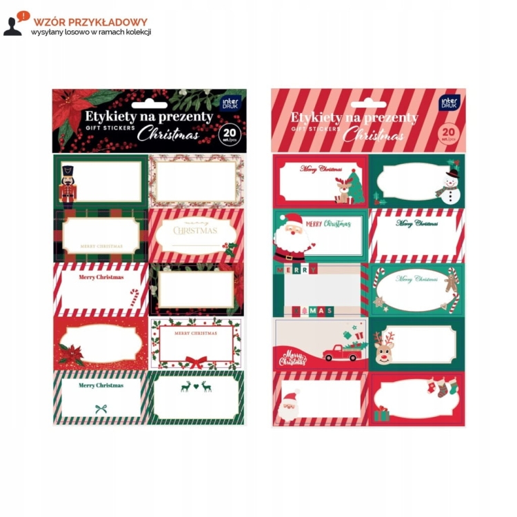 Etykiety świąteczne Interdruk 20 szt. – naklejki na prezenty