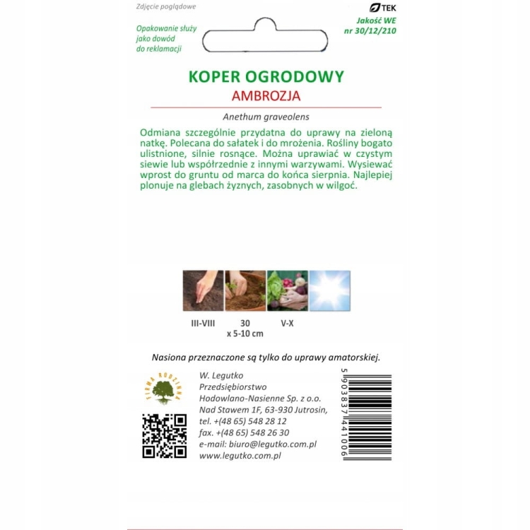 Koper ogrodowy Ambrozja 5 g – aromatyczna odmiana W. Legutko