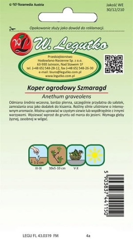 Koper ogrodowy Szmaragd 5g – aromatyczny i bardzo plenna odmiana
