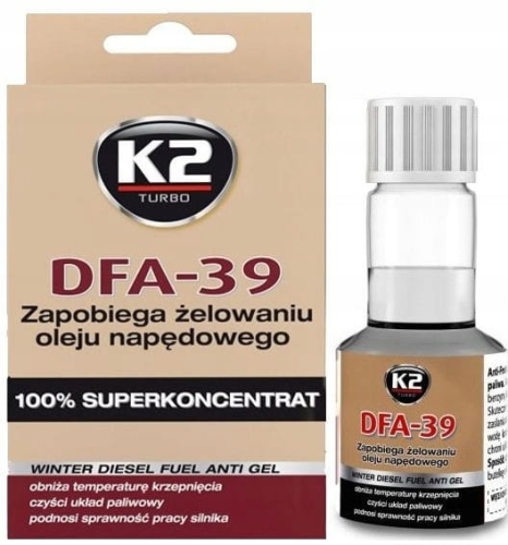 K2 DFA-39 50 ml – depresator do diesla, ochrona paliwa do -39°C