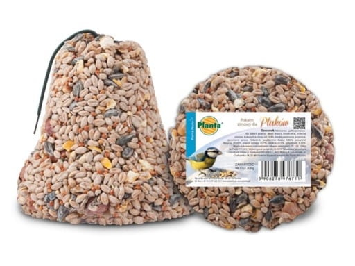 Dzwonek z karmą dla dzikich ptaków 300 g – zawieszany, mieszanka zimowa
