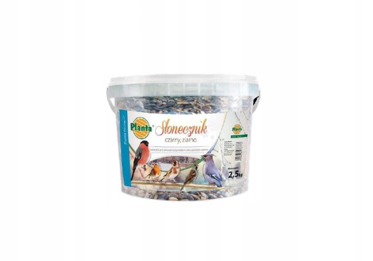 Słonecznik czarny niełuskany 2,5 kg Planta – pokarm dla ptaków