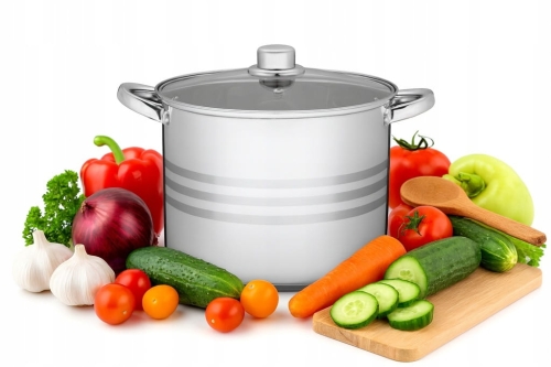 Garnek  wysoki 11 L stal nierdzewna z pokrywą – wielowarstwowe dno