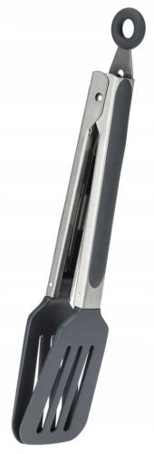 Szczypce kuchenne płaskie szare 26 cm – nylonowe, antypoślizgowe